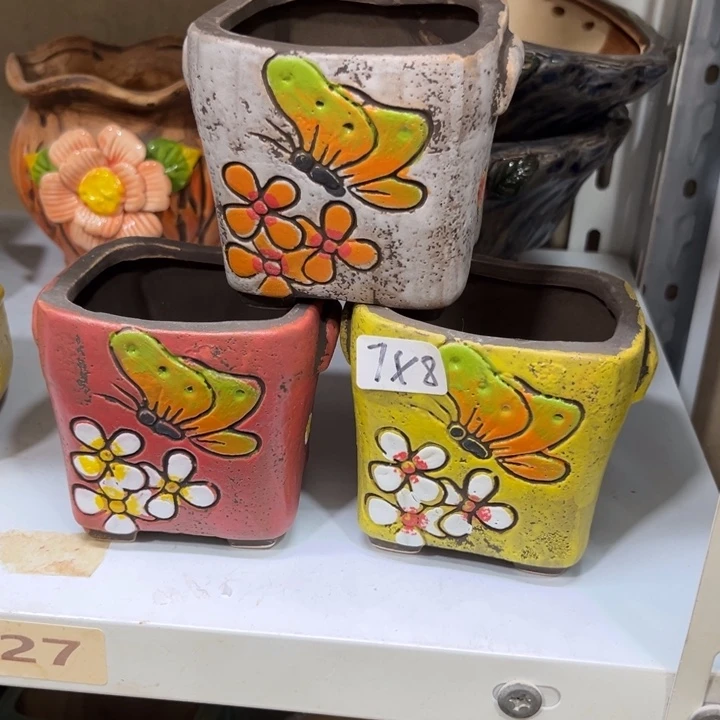 紫砂花盆粗陶材质多肉花盆