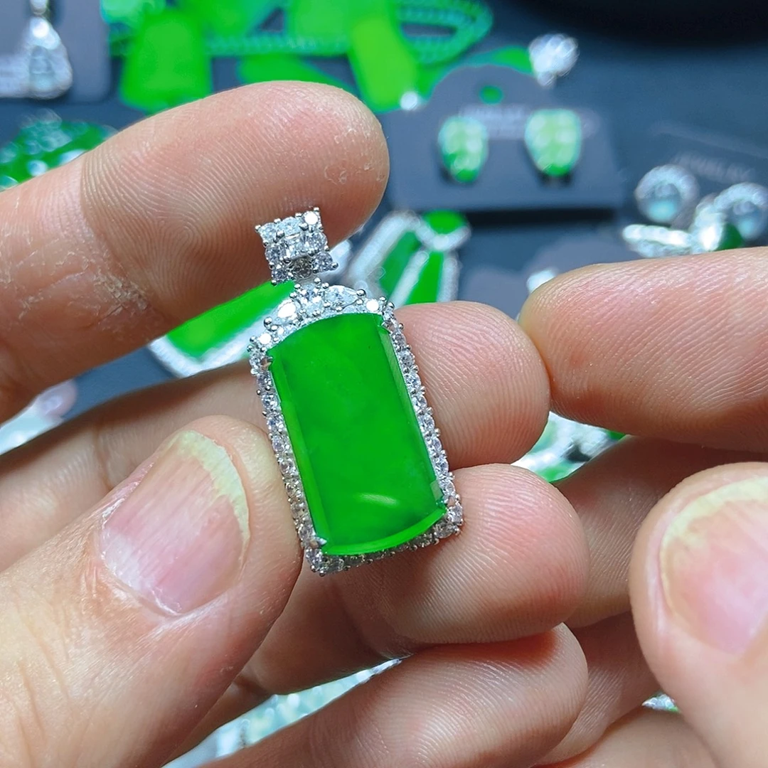 翡翠银S925镶嵌吊坠(不含链)737吊坠