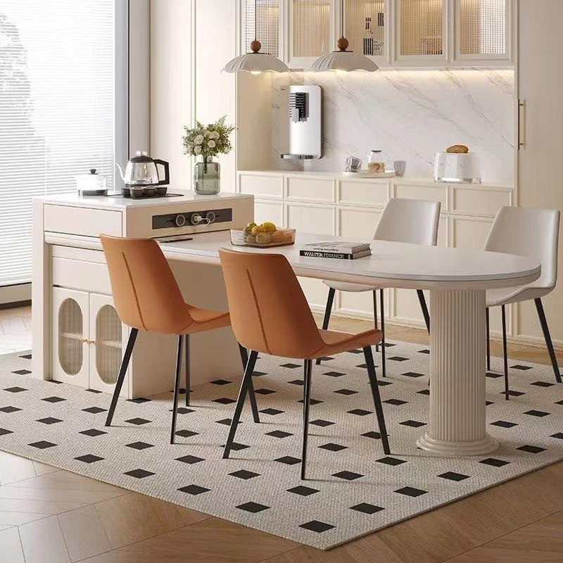 现代简约轻奢亮光岩板茶桌办公室家用客厅阳台自动烧水多功能茶台