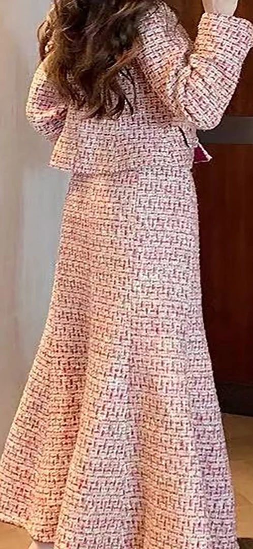 新款气质外套小香风套装裙