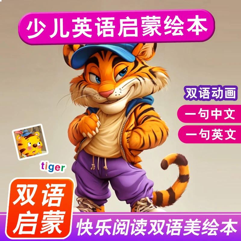 扫码看动画中英双语启蒙幼儿绘本儿童英语入门宝宝早教图画故事书