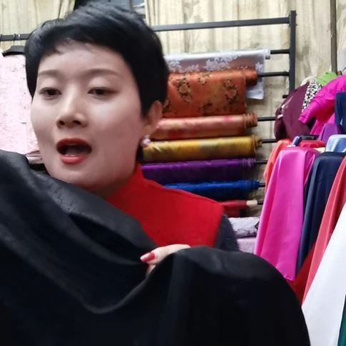 蚕丝1.9米缎面龟文香云纱布料黑