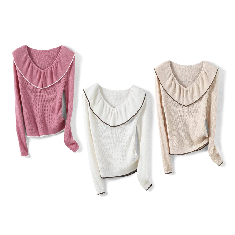 27265【韩系列】荷叶领针织衫311S9503