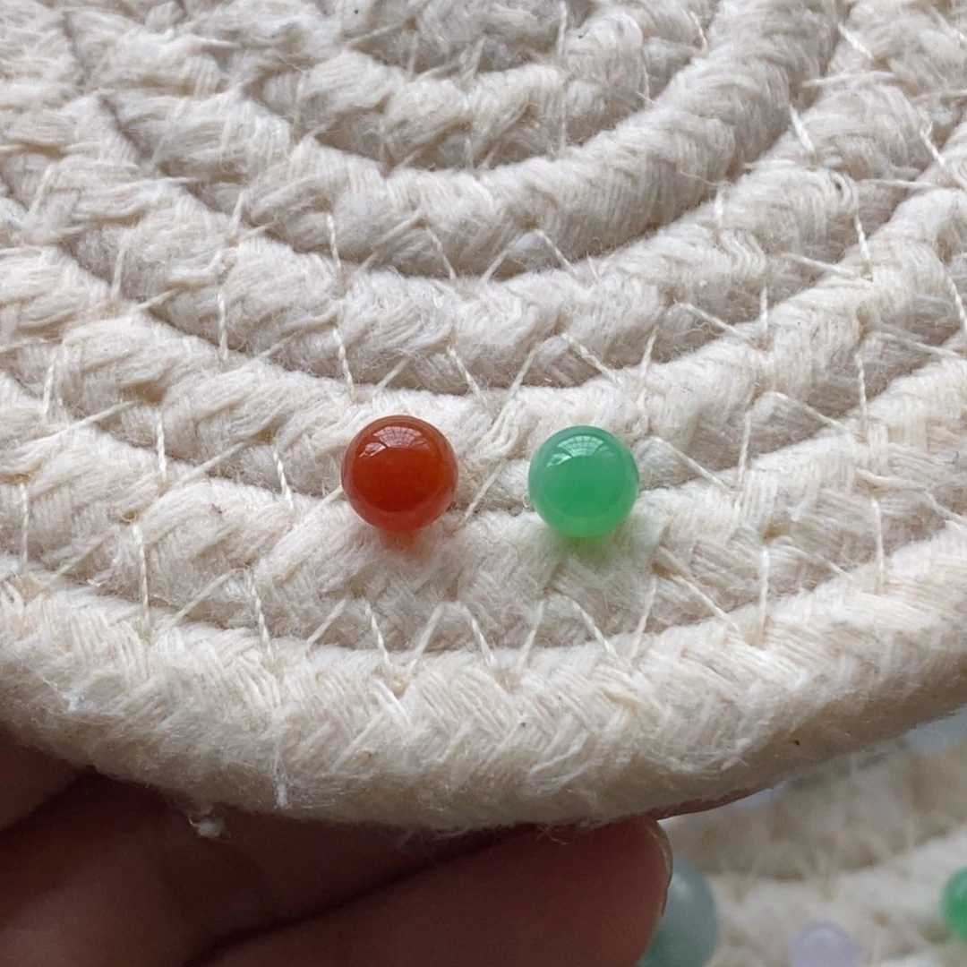 翡翠散珠?**?5+6+天然翡翠A货小圆珠