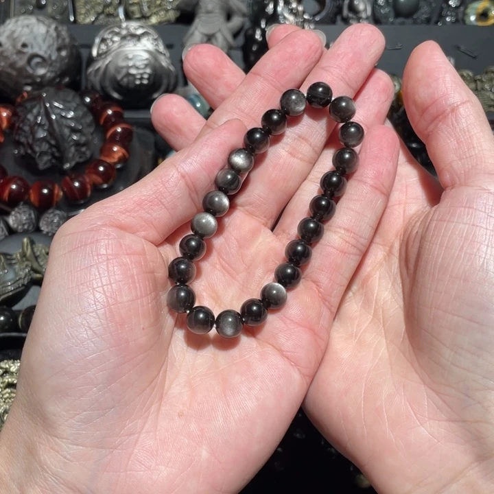 黑曜岩手串未镶嵌Y***?