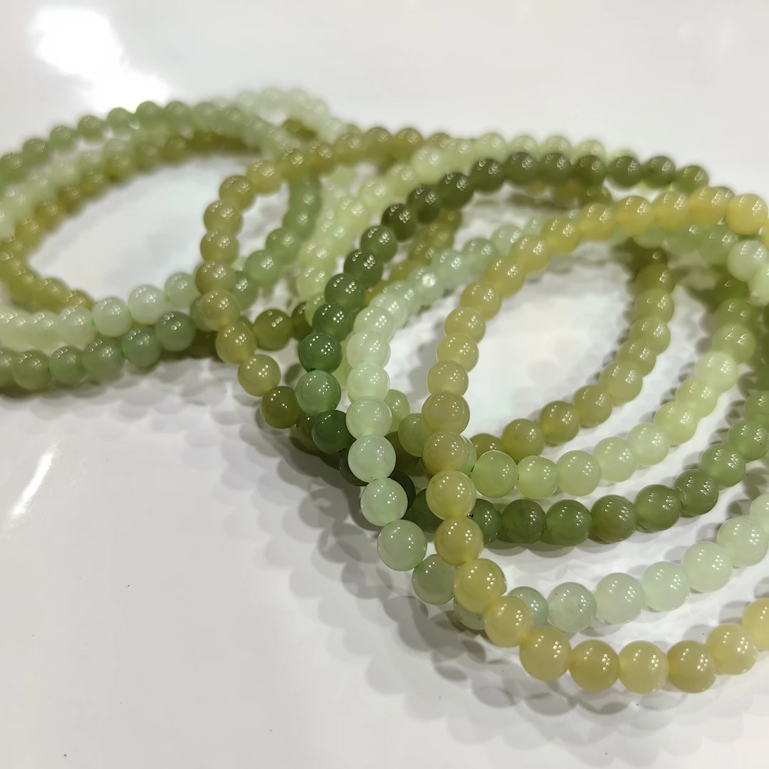 新粉福利 和田玉且末糖白玉小米珠手串拍一发一