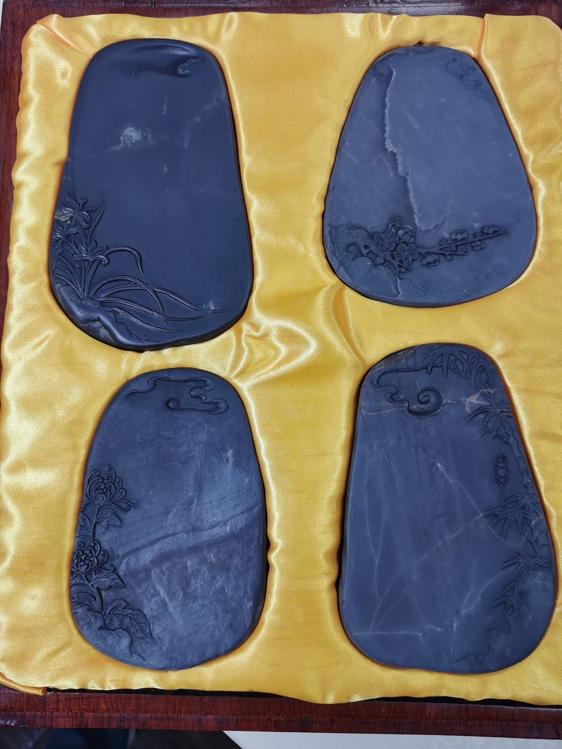 端砚-四君子套砚-老坑