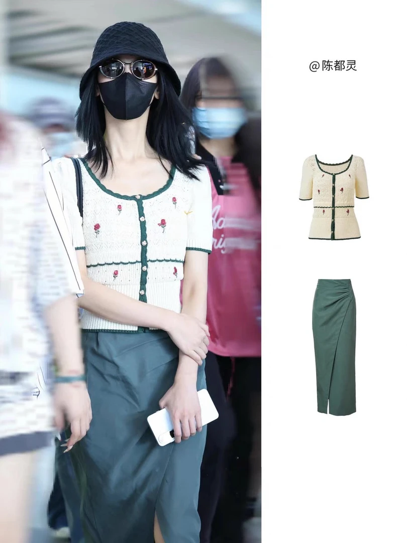 花颜颜陈都灵扎花四季公主风开衫针织衫适中毛针织衫衬衫名媛