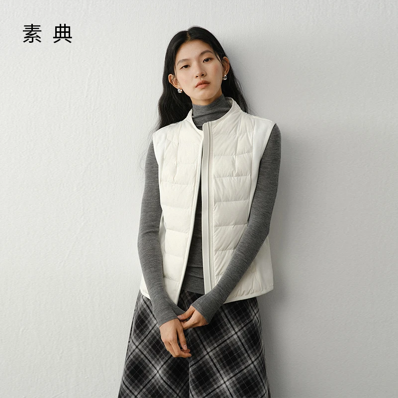 素典【休闲马甲】极简风百搭羽绒马甲秋冬圆领休闲显瘦短外套5429