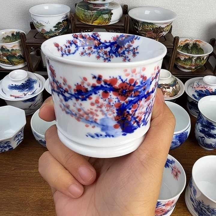 忠意堂釉下彩红梅