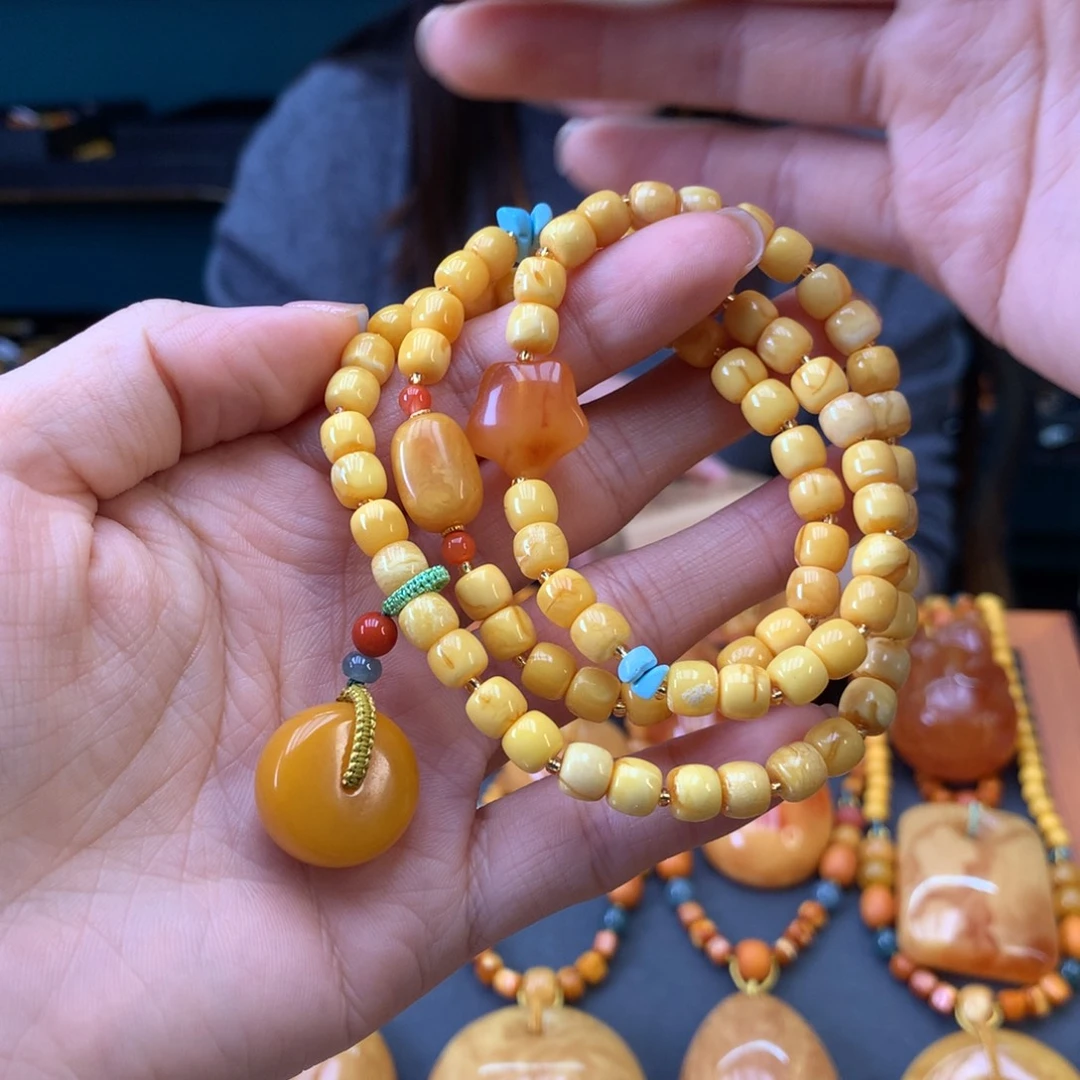 蜜蜡未镶嵌手串天然