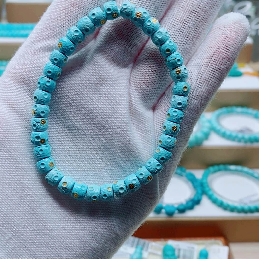 绿松石手串18K金镶嵌