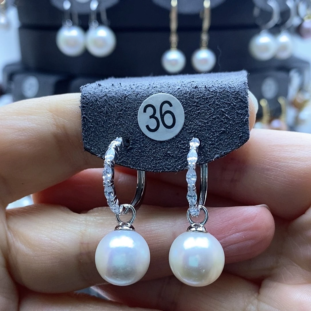 淡水珍珠耳饰银S925镶嵌优*