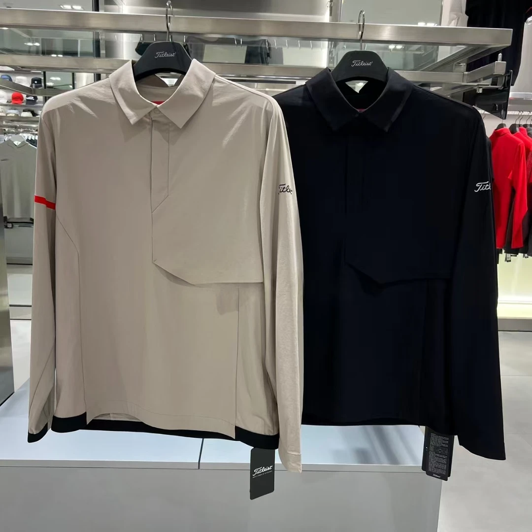 T家外贸原单高尔夫服装男士长袖上衣25新款百搭时尚翻领休闲风衣