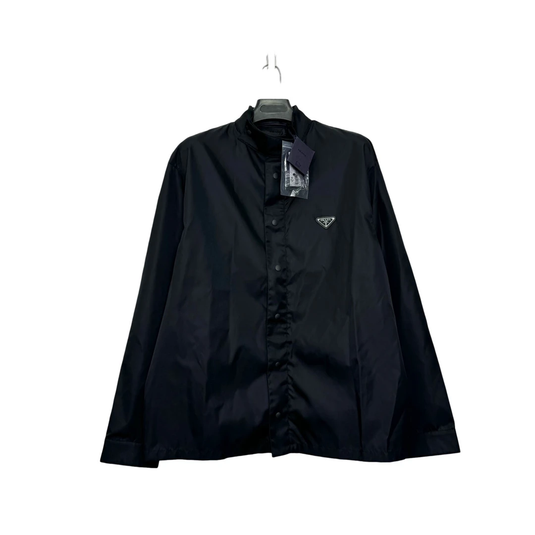 全新未使用 Prada/普拉达 黑色铁牌三角标尼龙外套 XL码吊牌