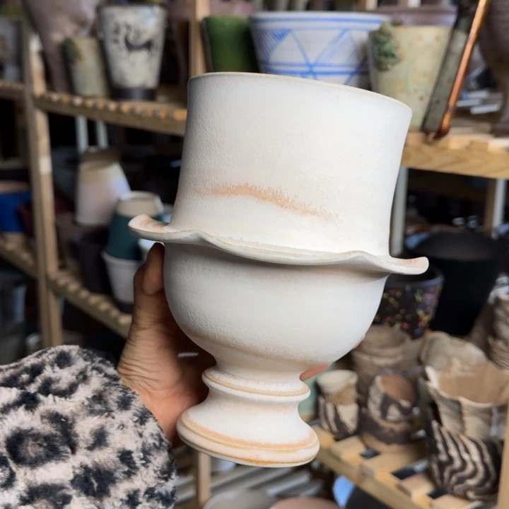 裙边花盆桌面款景德镇