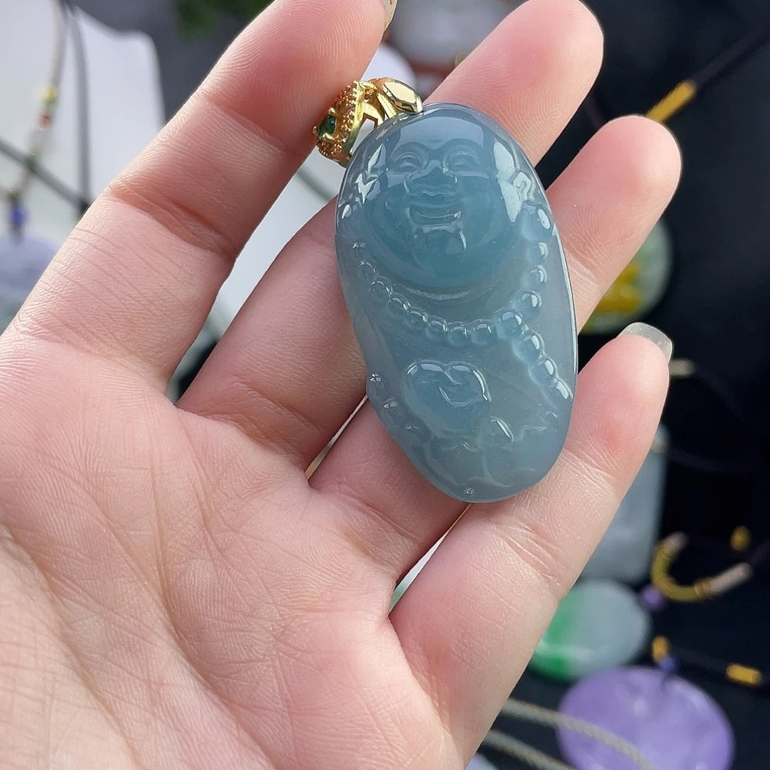 翡翠未镶嵌吊坠(赠链)