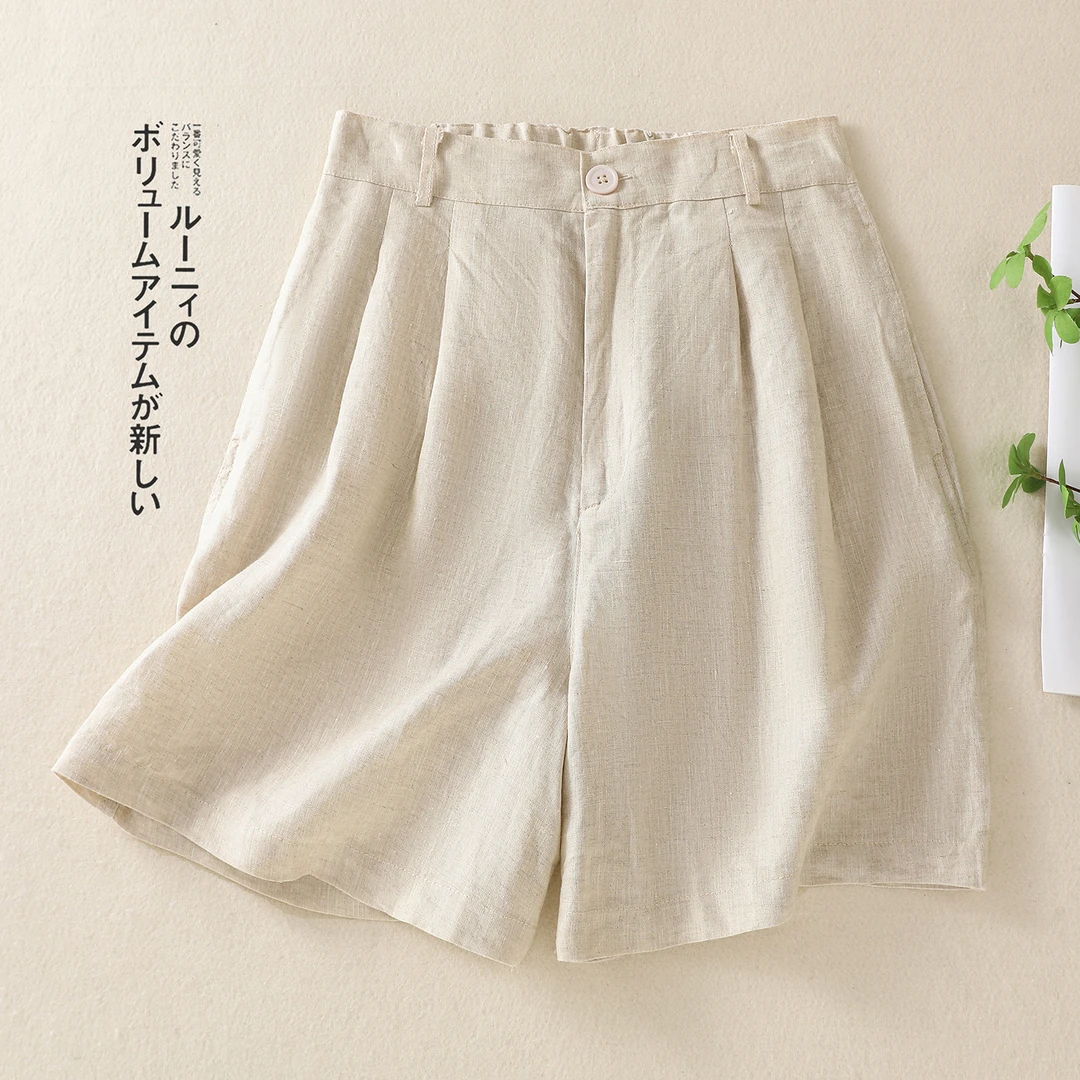 清仓捡漏外贸出口女装天丝亚麻短裤五分裤休闲西裤夏季百塔阔腿裤