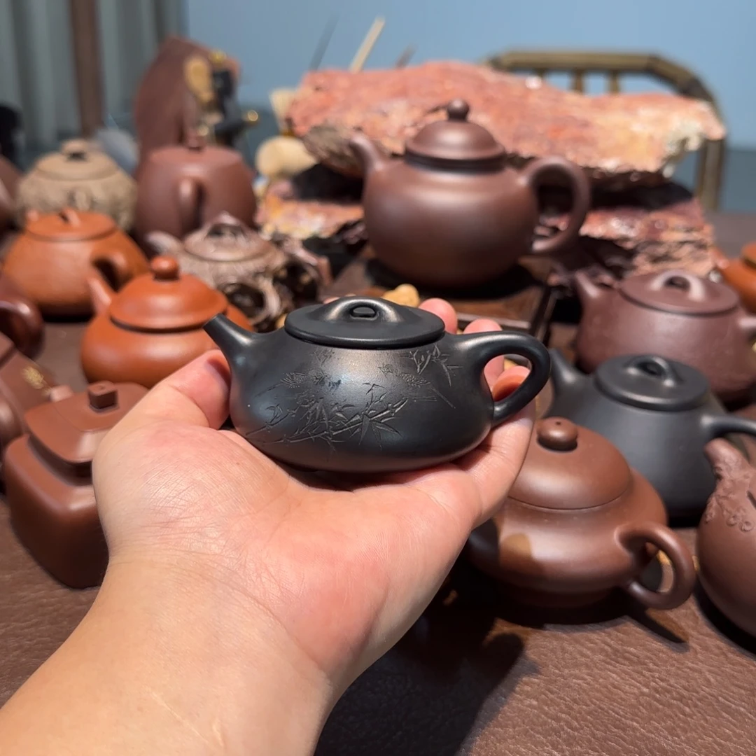 硒***叶茶壶紫砂捂灰景舟石瓢