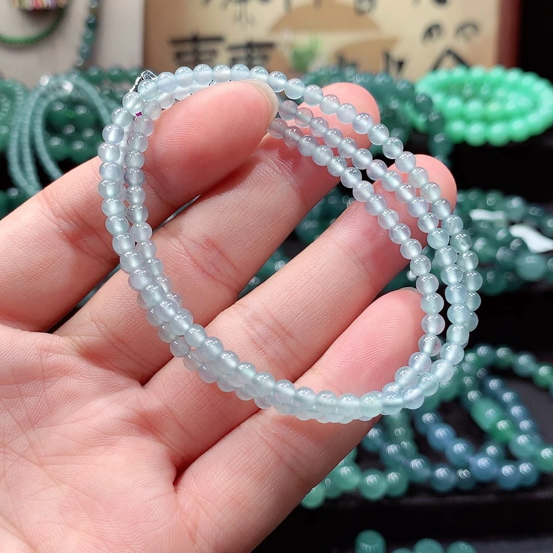 翡翠未镶嵌手链卡3.7
