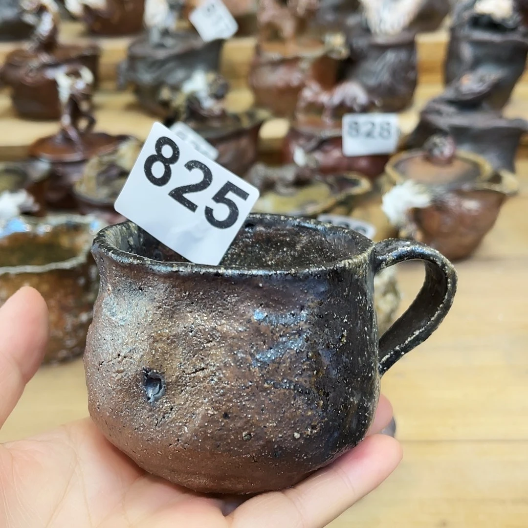 杯柴烧粗陶手捏马克杯