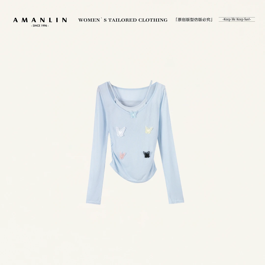 AMANLIN/阿谩琳欧若风晒罩衫吊带女夏季修身显瘦两件套Y599129