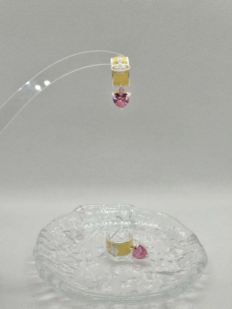 合金锆石耳饰 土星爱心/水滴耳钉少女风韩国泡菜ins高版本打版