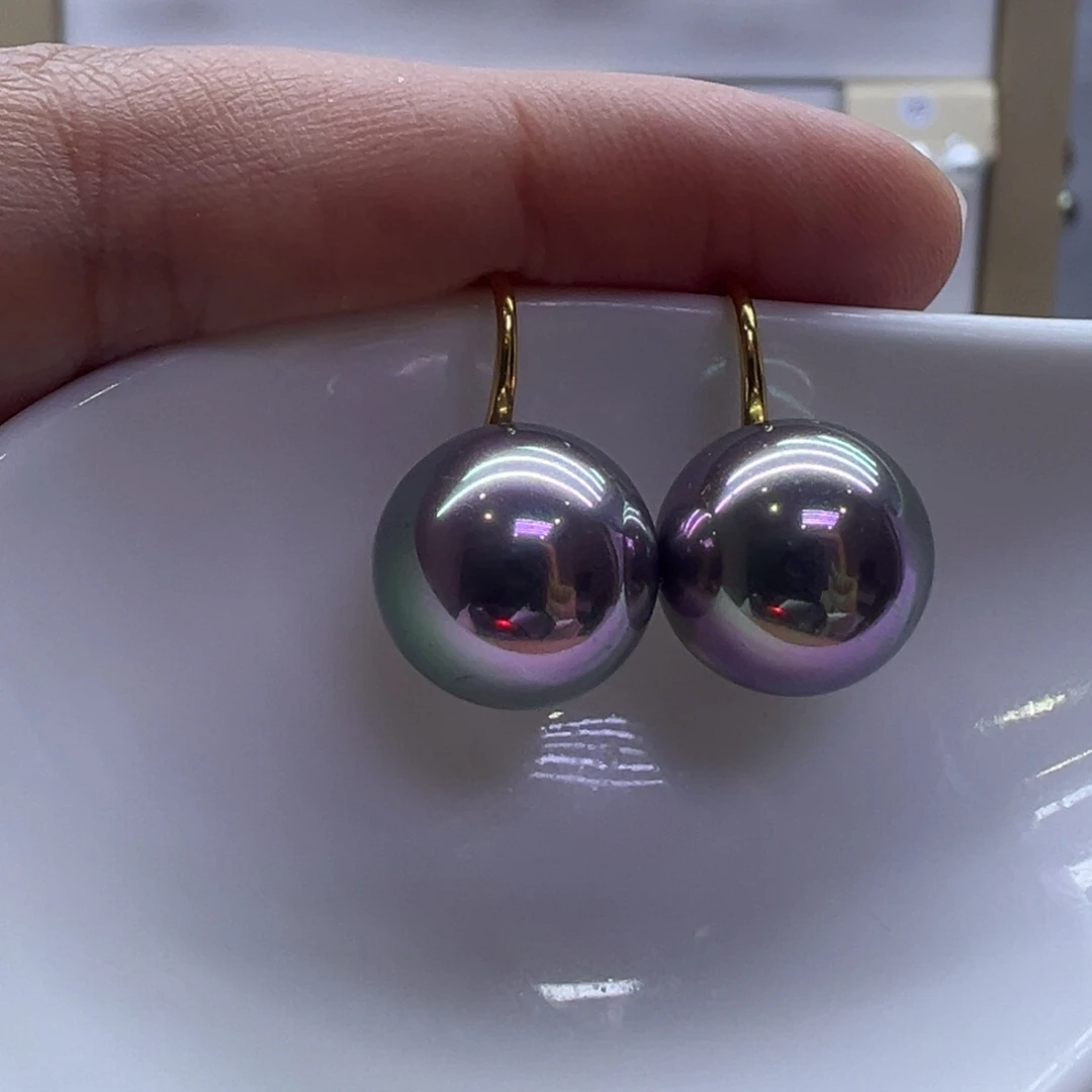 银S925镶嵌耳饰淡水珍珠