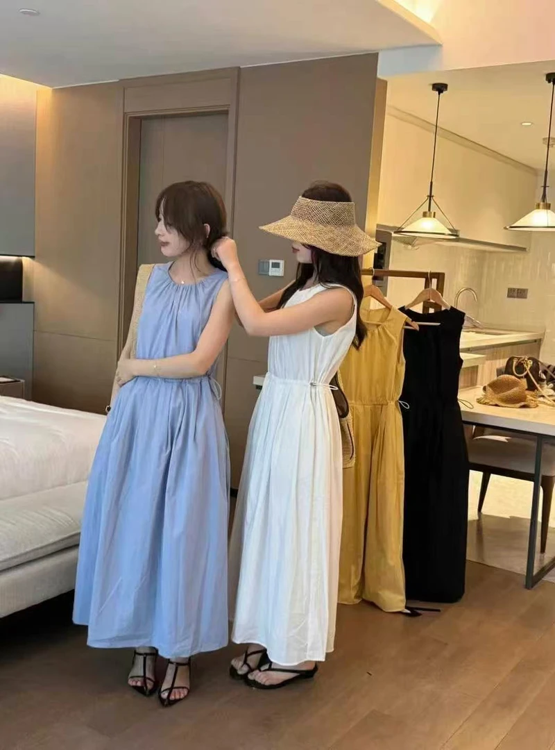 炸款～韩货原版无袖显瘦气质收腰连衣裙6209