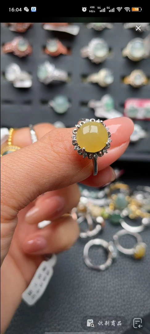 天然缅甸翡翠A货S925国标银镶嵌戒指