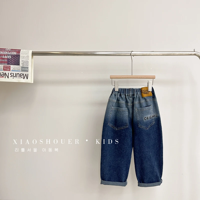 春秋装儿童韩系渐变贴标裤子hxka083-QHH