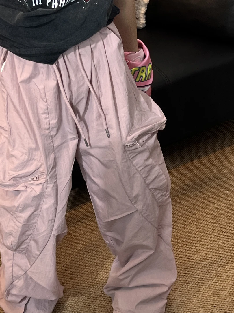 长裤夏季微弹力户外加透气工装裤休闲中大童裤抽绳微闪裤子