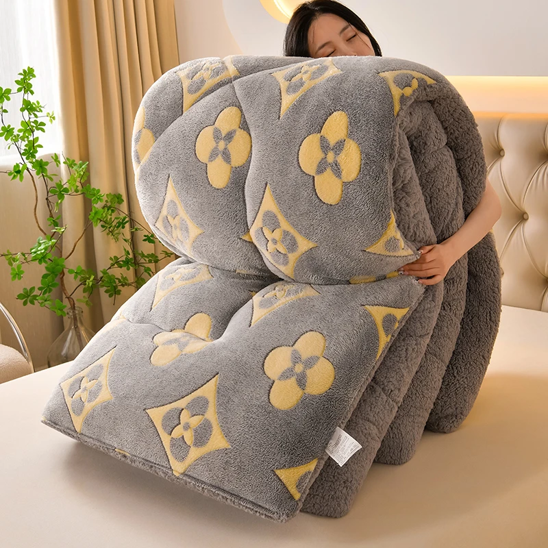 冬被加厚保暖被子双面绒被芯宿舍被褥子雪花绒秋冬被羊羔绒双人被