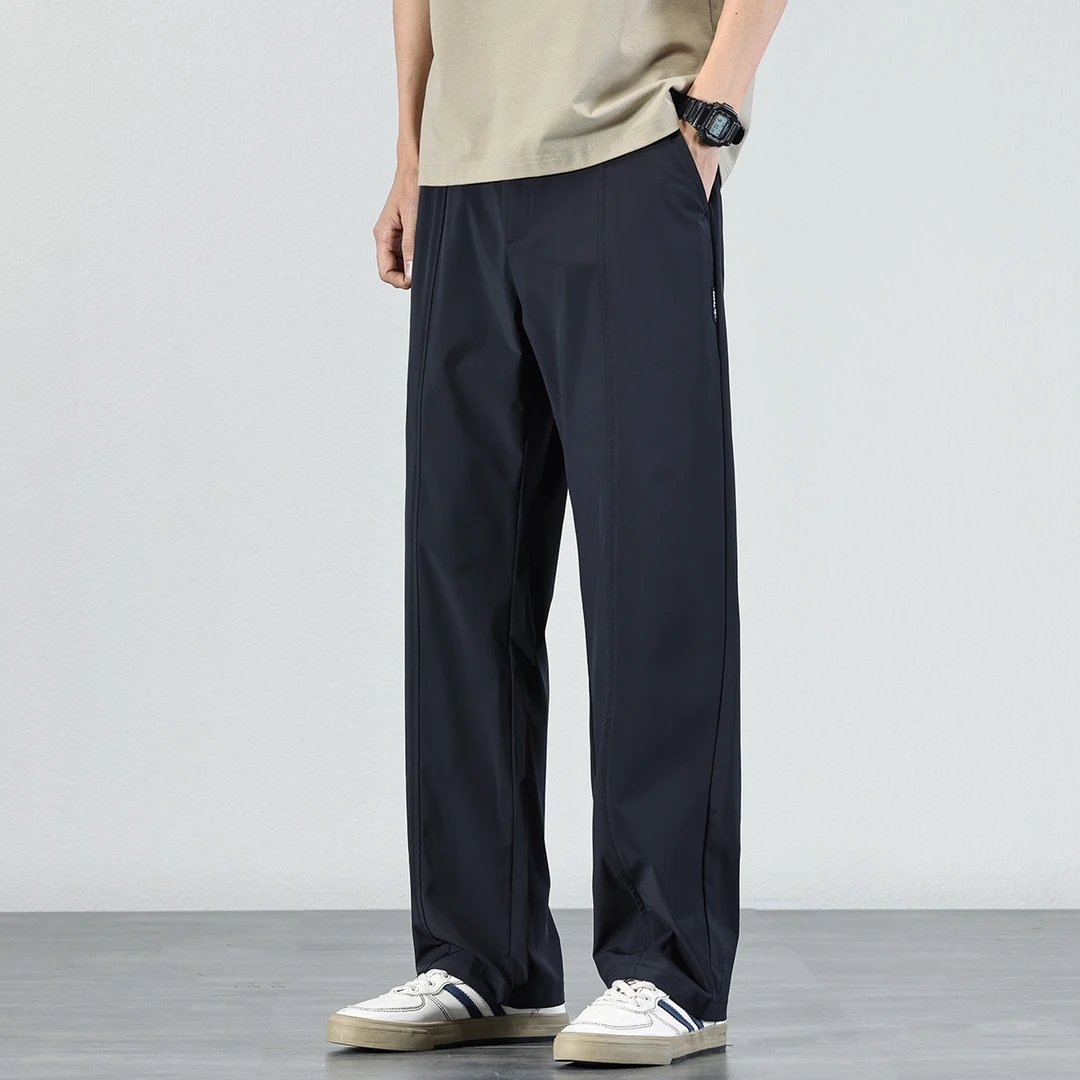 2025夏季轻薄透气速干休闲裤男士宽松凉感百搭潮流垂感直筒长裤男