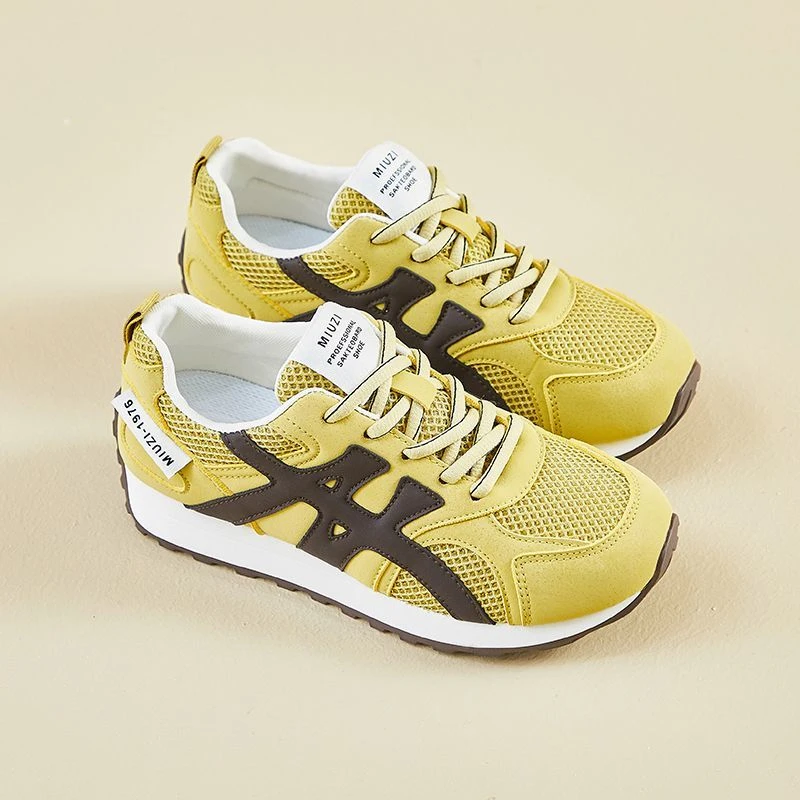 厚底德训阿甘鞋女2025新款网面透气休闲运动鞋跑步鞋女