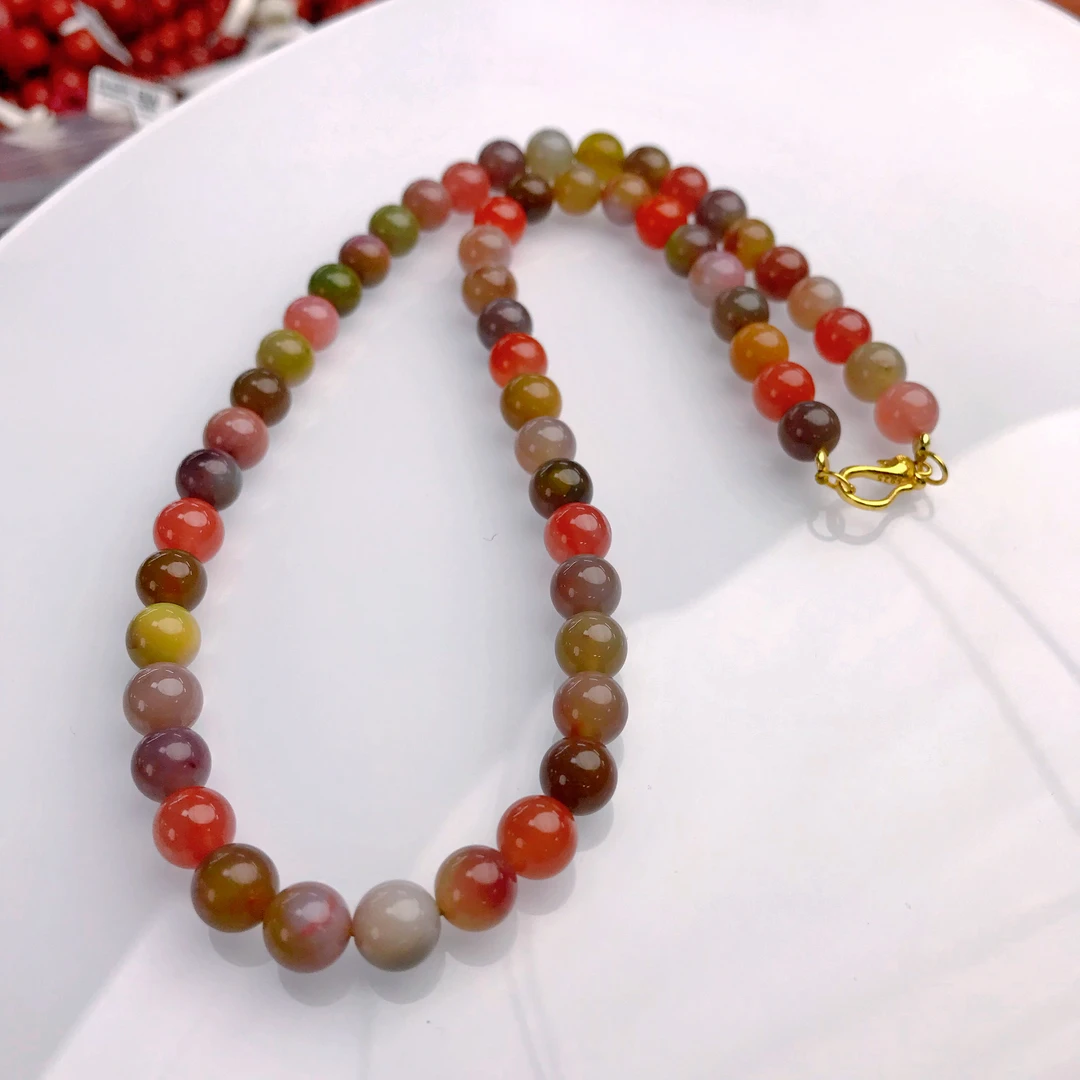 【小雪】老矿桃子山盐源玛瑙货头精品女神链8mm