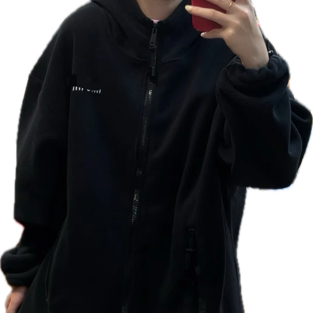 【兜欢米】慵懒风摇粒绒连帽短款外套双面加绒秋冬保暖