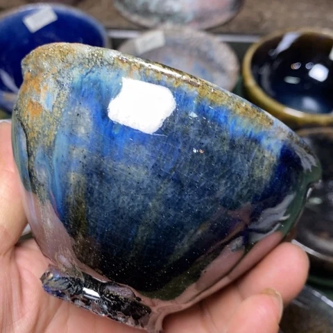 茶盏10粘足 底足有微微磕a ku wo y