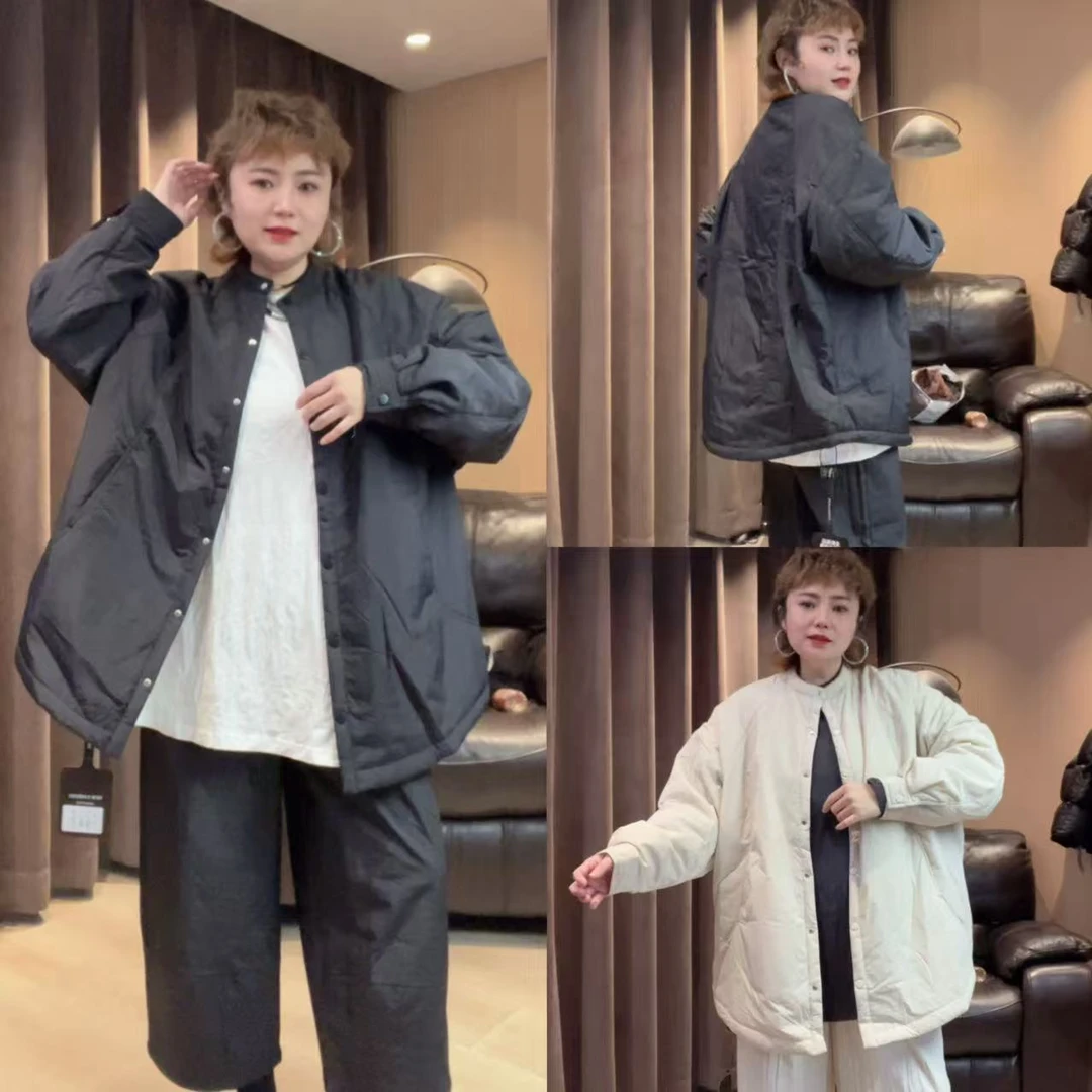 107#中长款棉服女2025冬季新款宽松加厚轻薄棉衣外套（卡码拍小）