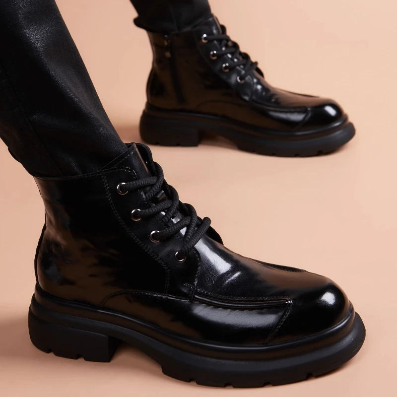 英国『设计师』力荐！高级感男款马丁靴厚底增高中筒英伦风高帮皮靴