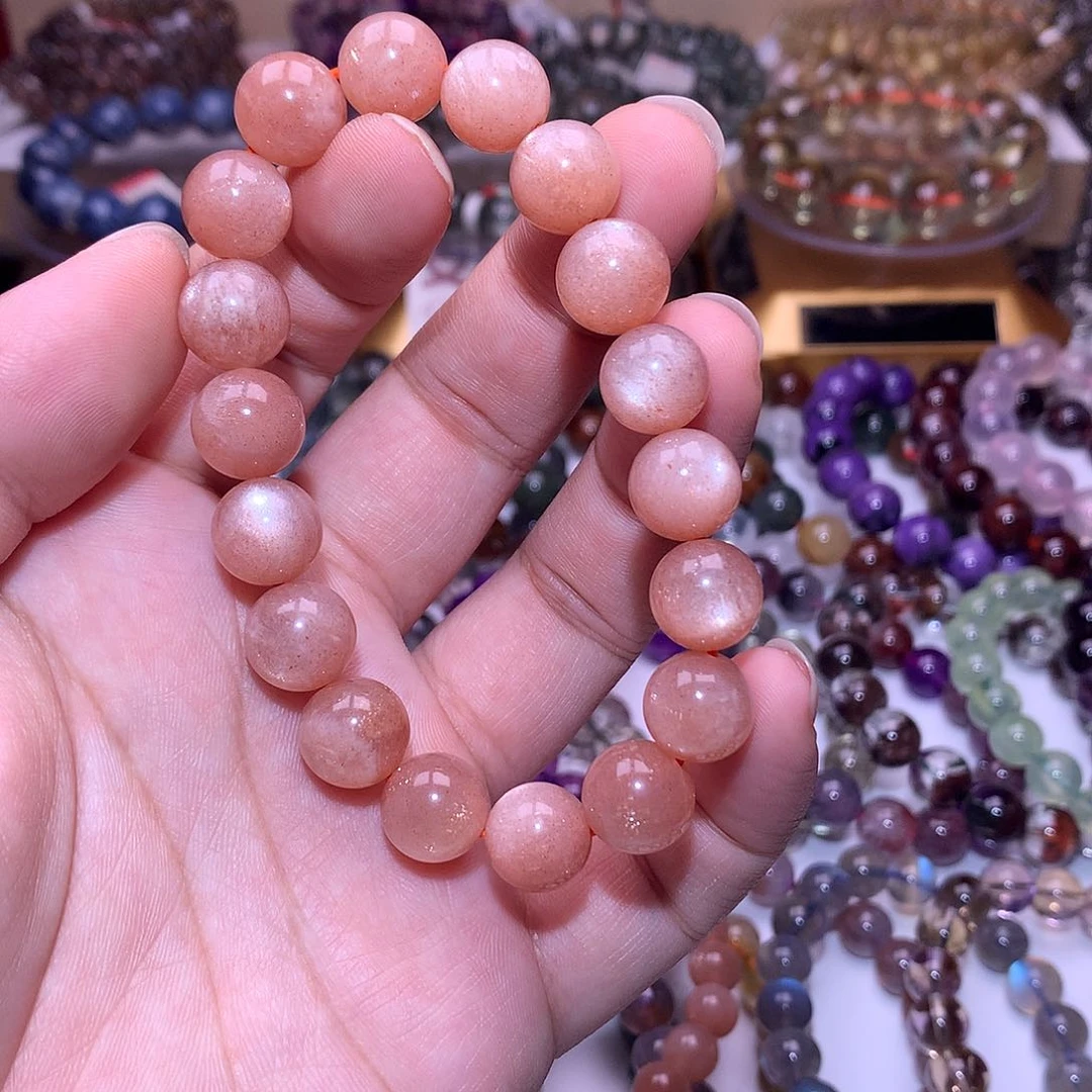 长石手链未镶嵌橙月光11mm