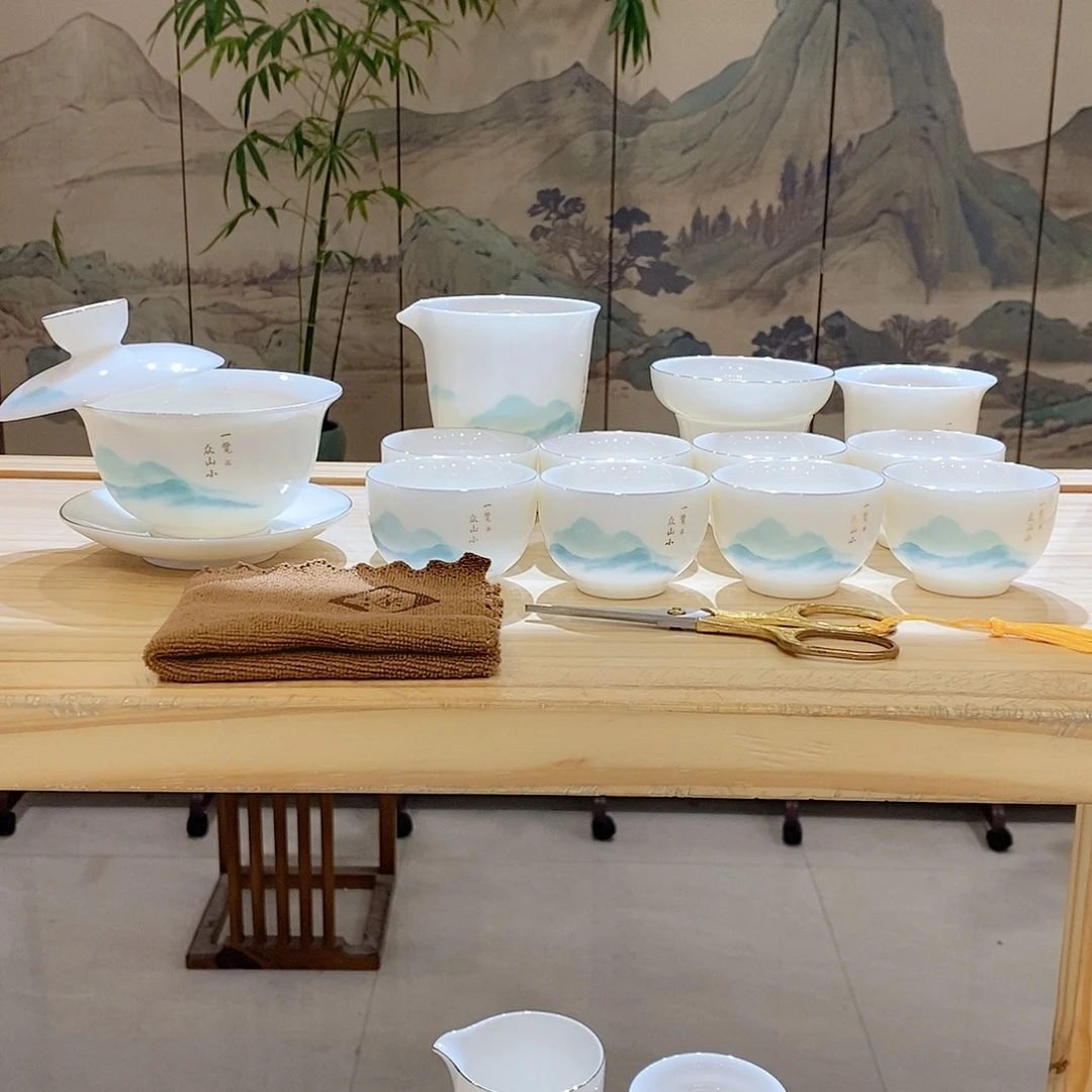 【墨城】羊脂玉瓷一览众山小15头