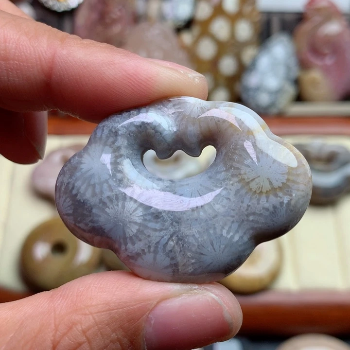 硅化珊瑚（珊瑚玉）颈饰未镶嵌