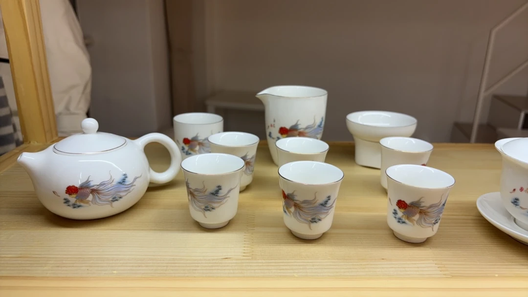 自在锦鲤小金鱼茶具套装