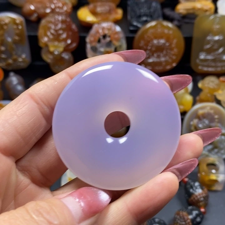 玛瑙/玉髓未镶嵌吊坠(不含链)平安扣