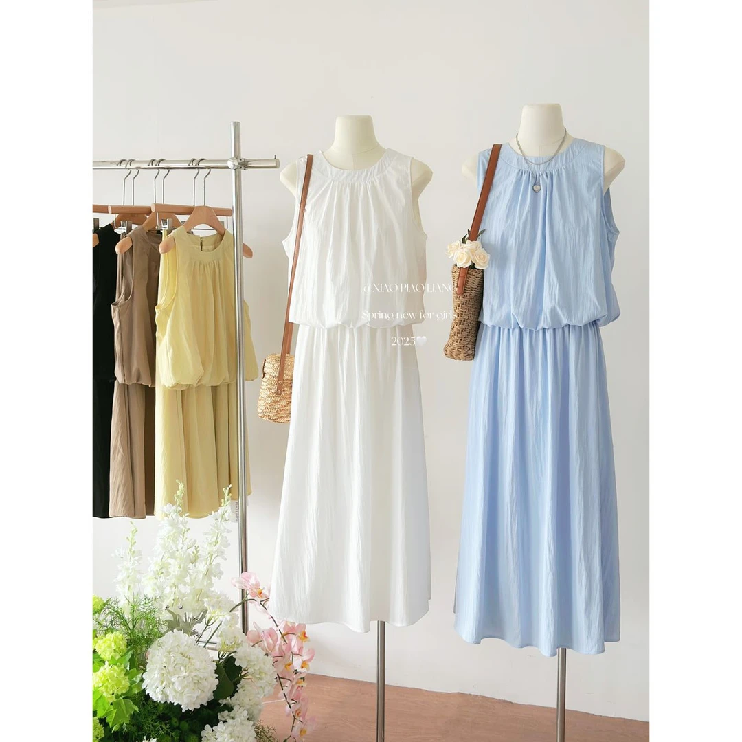 【芳芳专属】2025新款女韩版背心蓬松上衣松紧腰半身裙套装3138#0.1