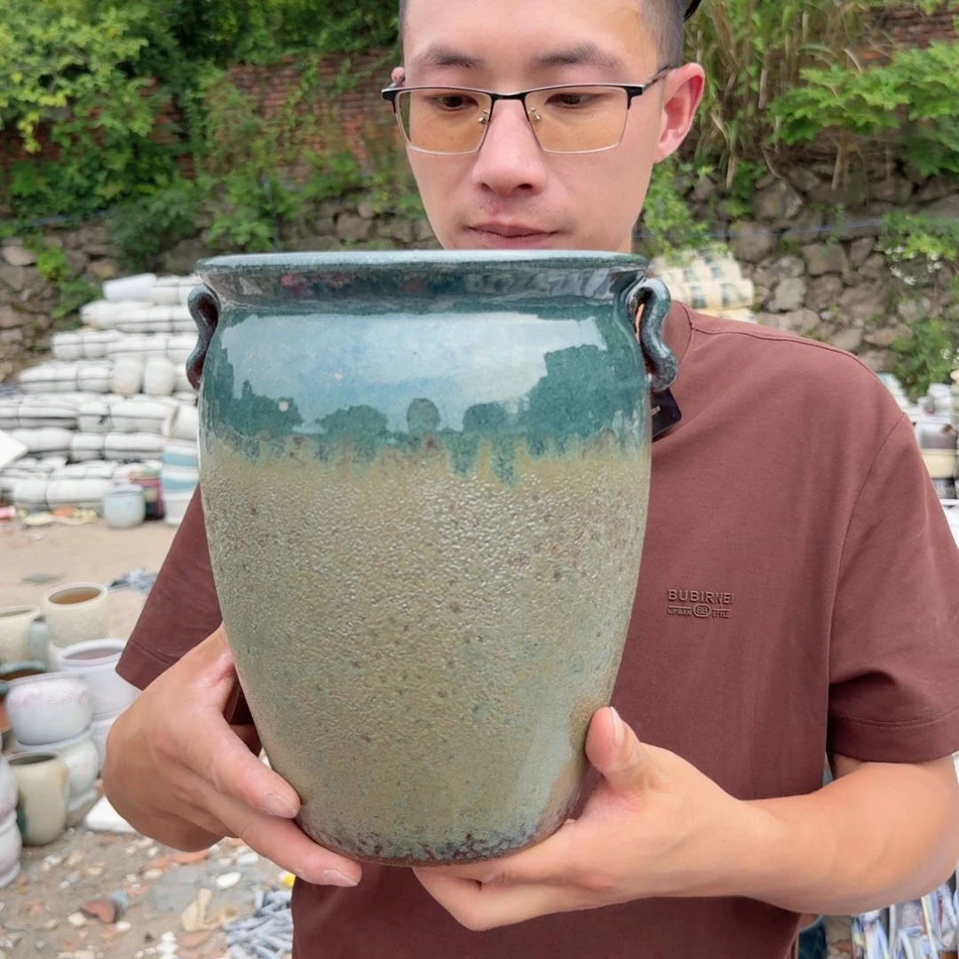 紫砂花盆口19高25（一个镇店之宝绿泡泡