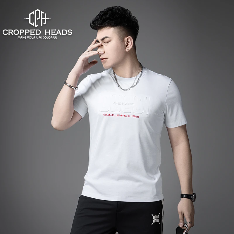 高端男士夏款t恤修身短袖T恤欧洲站品牌新款半袖男体恤服装