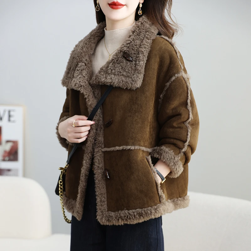 双面穿海宁皮草女羊毛外套短款洋气减龄妈妈冬装羊剪绒大衣羊羔毛
