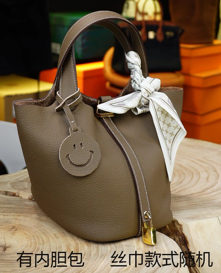 【清】头层牛皮篮子包原创设计女包